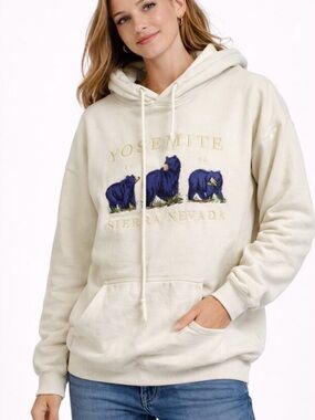 Brandy Melville Cream Oversized Hoodie